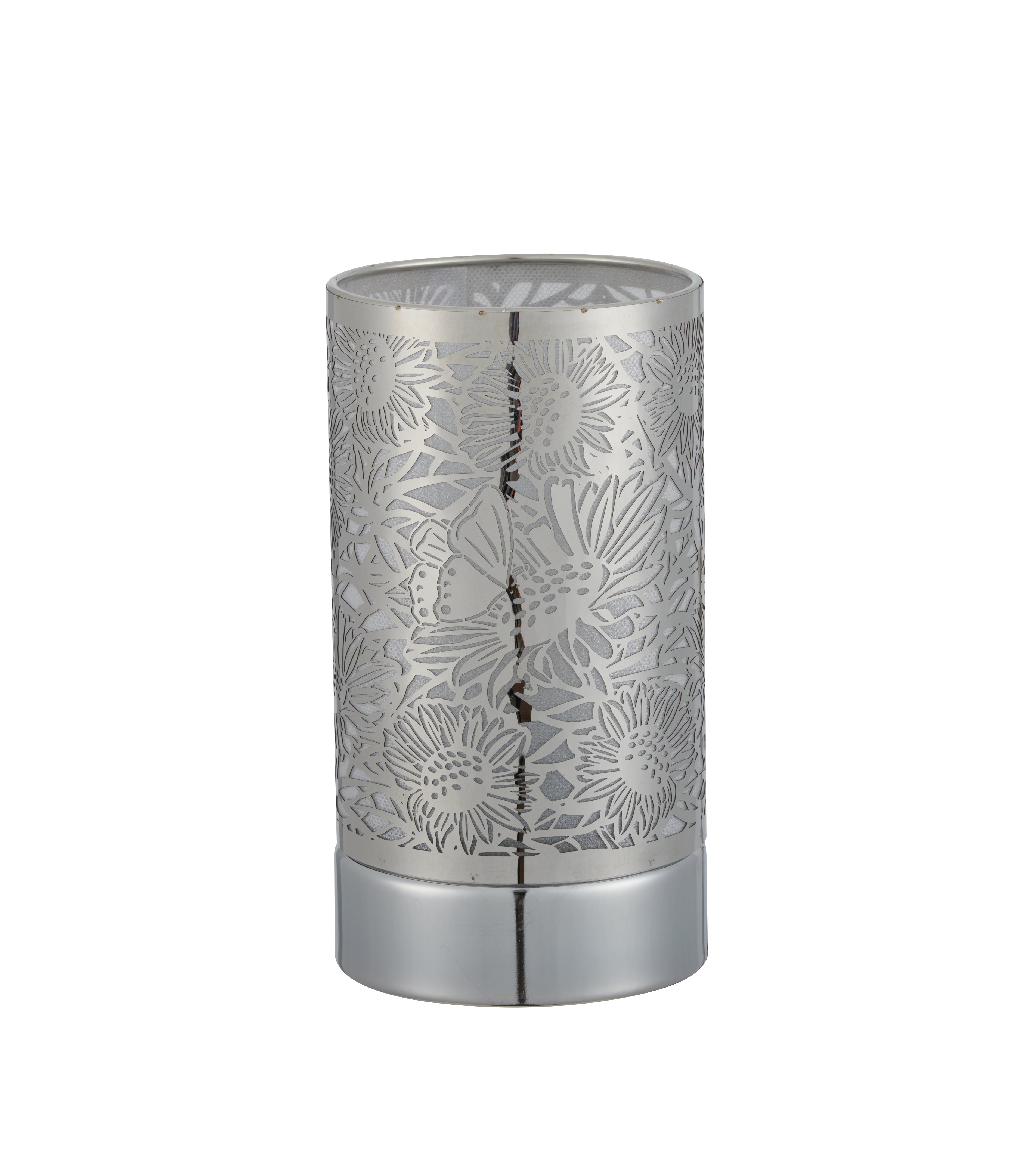 7" touch lamp-Fragrance Wax Melts Warmer -Electric Candle Essential Oil Burner-Metal Silver Sunflower Table Decor by Peterson Housewares & Artwares