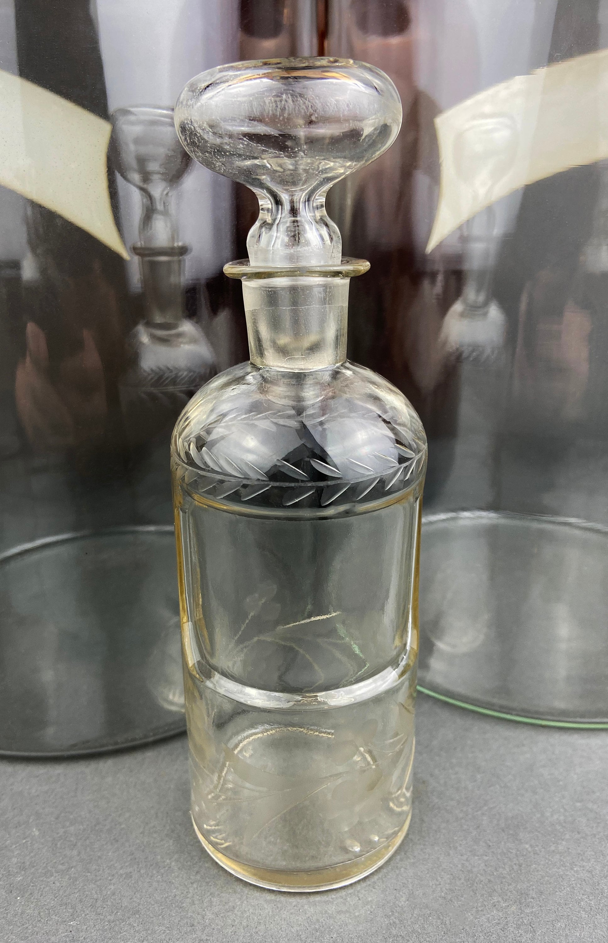 Antique Apothecary Perfume Bottles. Set of 2 Victorian Rose Water Bottles. Beautifully Detailed Collectible Bottles. Vintage Gifts.