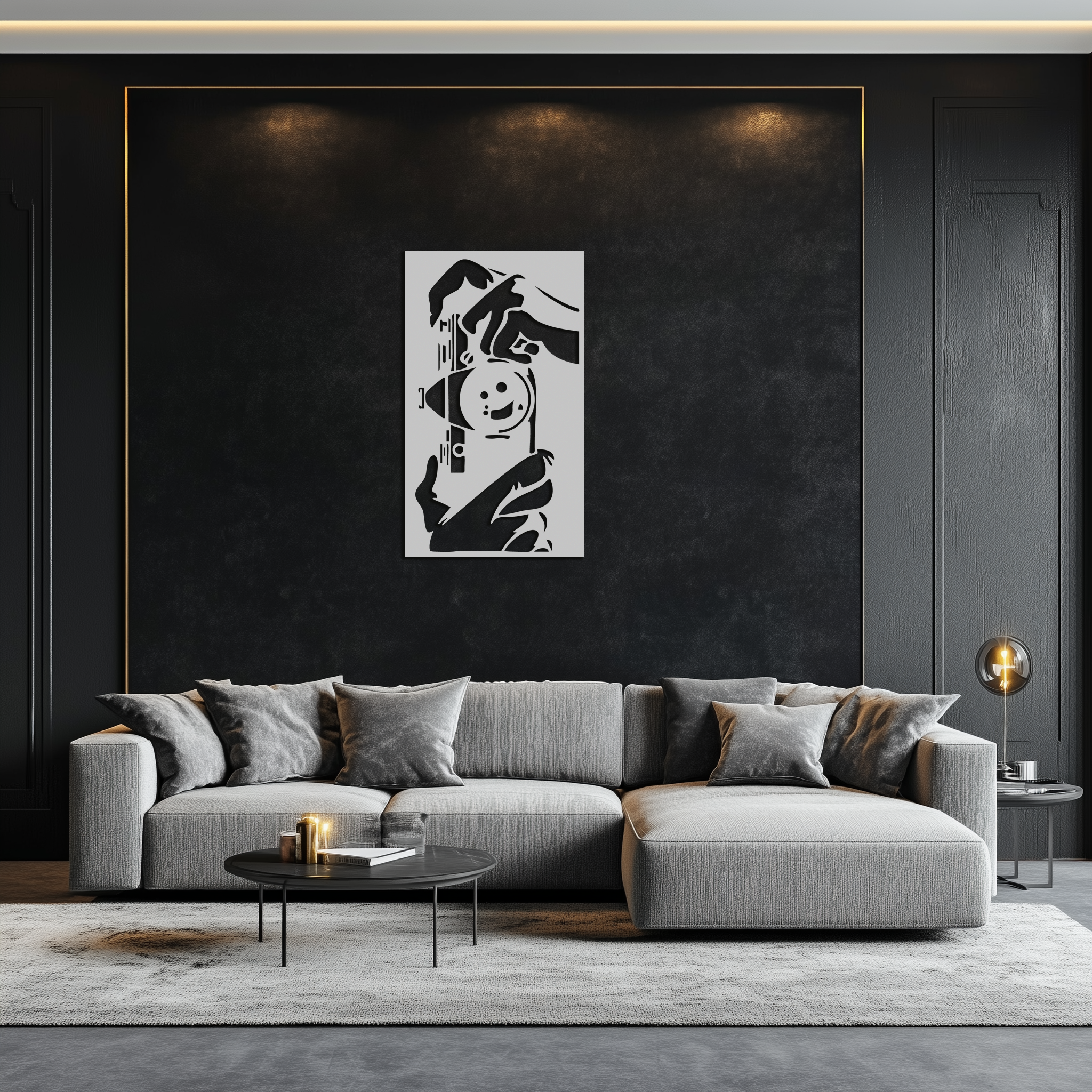 Retro Camera and Hands Silhouette Metal Wall Art – Vintage Photographer Decor- KAF580