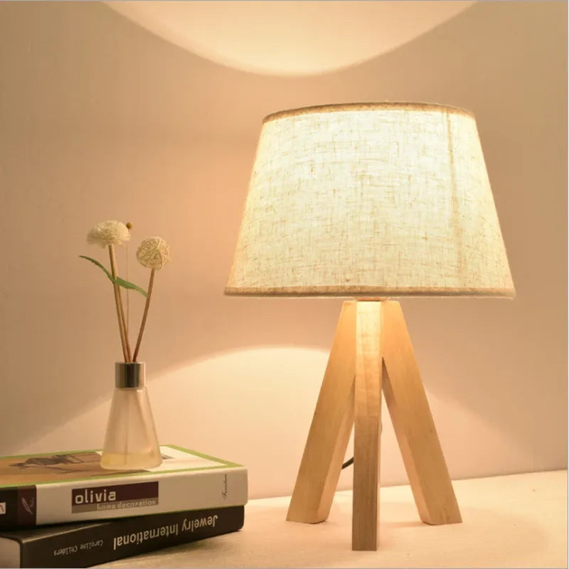 Creative Wooden Robot LED Table Lamp - Nordic Art Decor for Reading, Bedroom, and Home